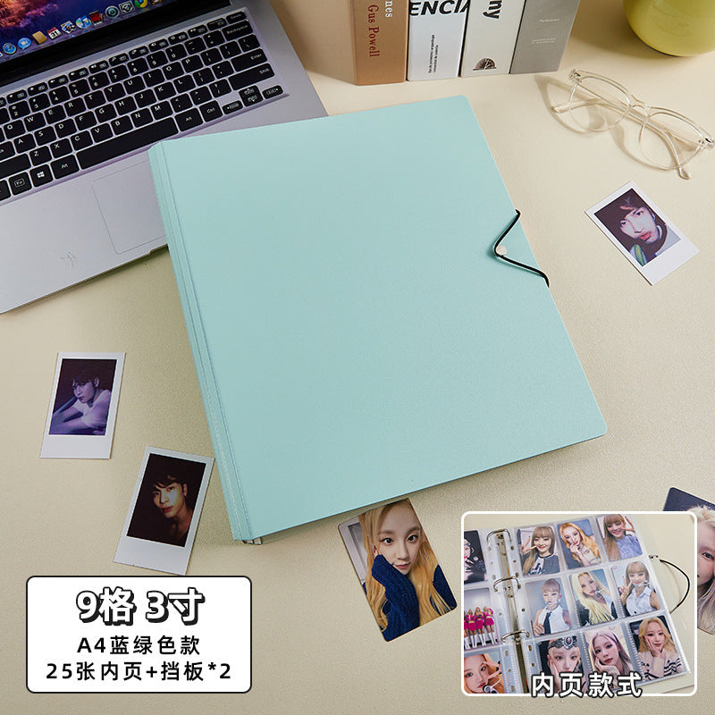 Large Capacity A4 K-Pop Photocard Binder, Refillable 9 Pocket & 4 Pocket Ring Bound Card Album, DIY Scrapbook Photo Album with Sturdy Cover & Divider Boards for Instax Polaroid Photos, Trading Card Collection