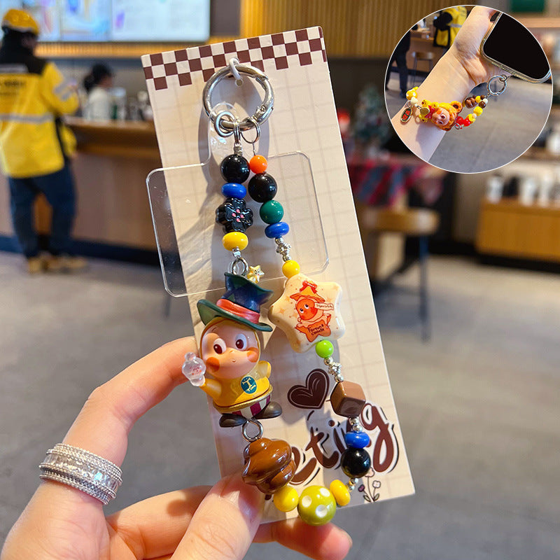 Handmade DIY Cute Star Figure Beaded Charm Strap, Universal Phone Lanyard Pendant, Car Keychain Ornament, Kawaii Doll Hanging Accessories for DIY Craft