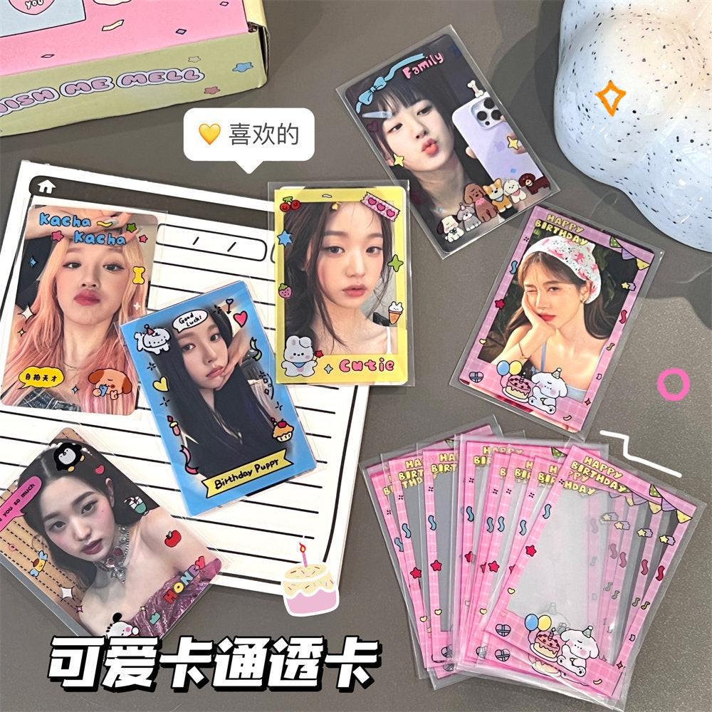 Cute Cartoon K-Pop Photocard Holder & Protective Sleeve, Kawaii Idol Photo Card Protector Film, Photocard Packaging Storage Bag for Teen Girls, Photocard Collection & Shipping Supplies