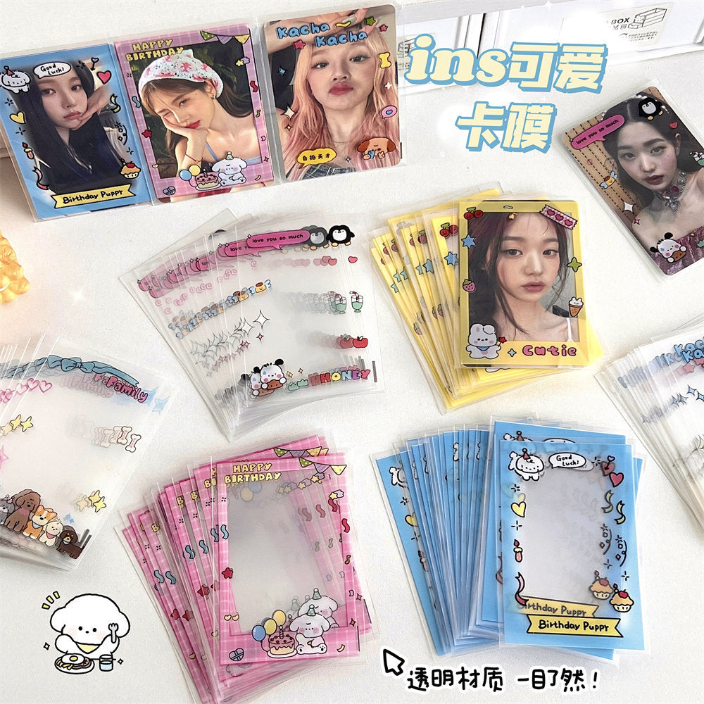 Cute Cartoon K-Pop Photocard Holder & Protective Sleeve, Kawaii Idol Photo Card Protector Film, Photocard Packaging Storage Bag for Teen Girls, Photocard Collection & Shipping Supplies