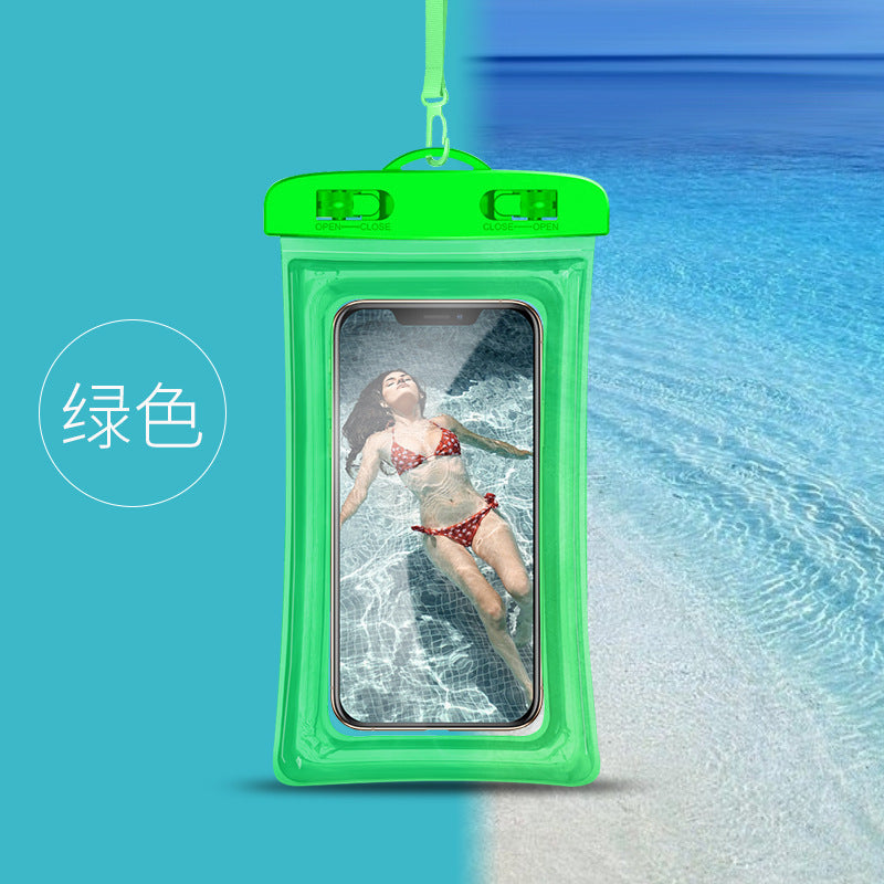 Triple fold mobile phone waterproof bag airbag swimming bath hot spring sealing protective cover diving cover touch screen drifting outer ** hair