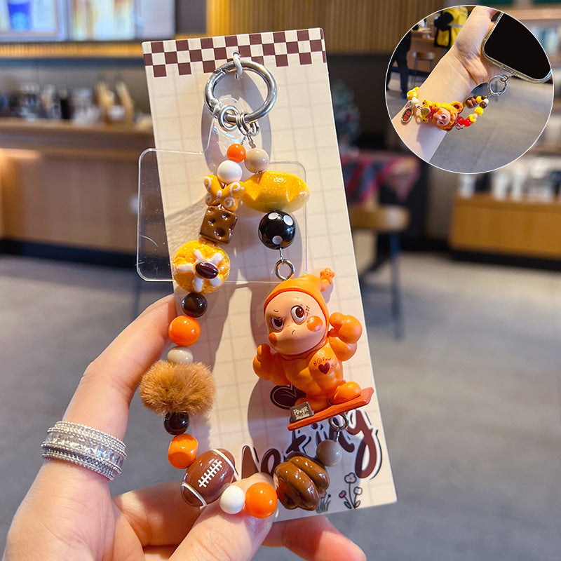 Handmade DIY Cute Star Figure Beaded Charm Strap, Universal Phone Lanyard Pendant, Car Keychain Ornament, Kawaii Doll Hanging Accessories for DIY Craft