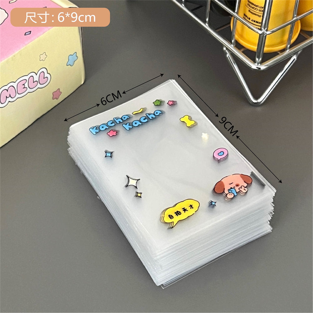 Cute Cartoon K-Pop Photocard Holder & Protective Sleeve, Kawaii Idol Photo Card Protector Film, Photocard Packaging Storage Bag for Teen Girls, Photocard Collection & Shipping Supplies