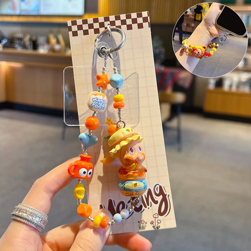 Handmade DIY Cute Star Figure Beaded Charm Strap, Universal Phone Lanyard Pendant, Car Keychain Ornament, Kawaii Doll Hanging Accessories for DIY Craft