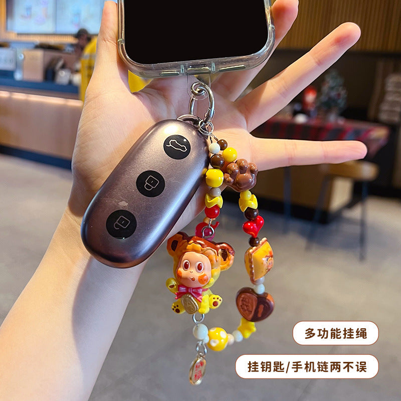 Handmade DIY Cute Star Figure Beaded Charm Strap, Universal Phone Lanyard Pendant, Car Keychain Ornament, Kawaii Doll Hanging Accessories for DIY Craft