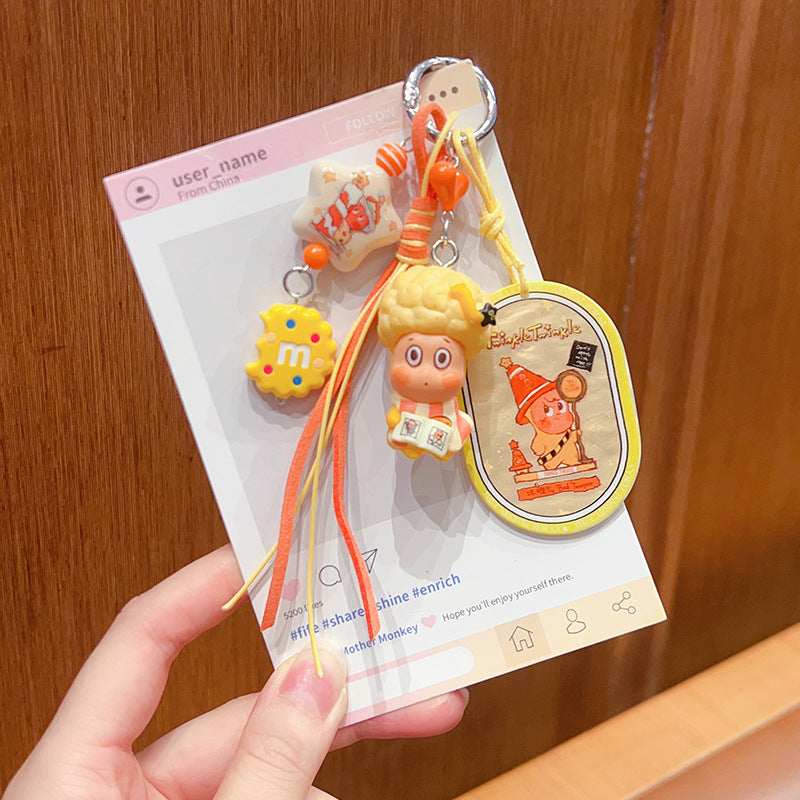 Handmade DIY Cute Star Figure Beaded Charm Strap, Universal Phone Lanyard Pendant, Car Keychain Ornament, Kawaii Doll Hanging Accessories for DIY Craft