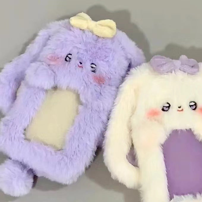 Burger puppy plush card cover 3 inch star chasing small card storage cover bag decorative pendant