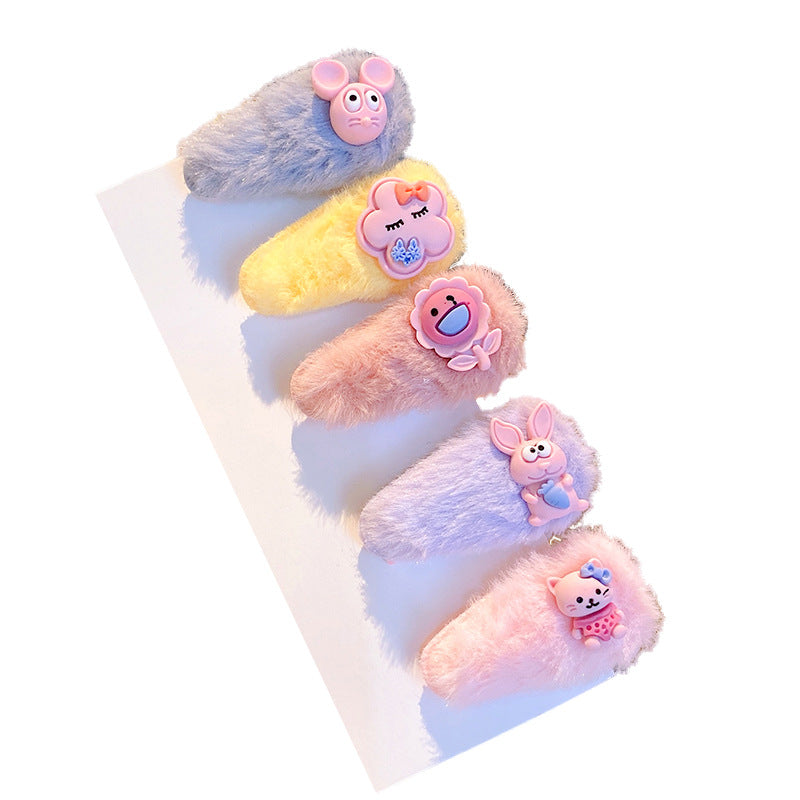 Kawaii Fruit Shaped Plush Hair Clips for Kids Girls, Cute Soft Fluffy Hair Barrettes, Kindergarten Elementary School Classroom Prizes, Birthday Party Favors, Small Creative Gifts for Toddlers Teens