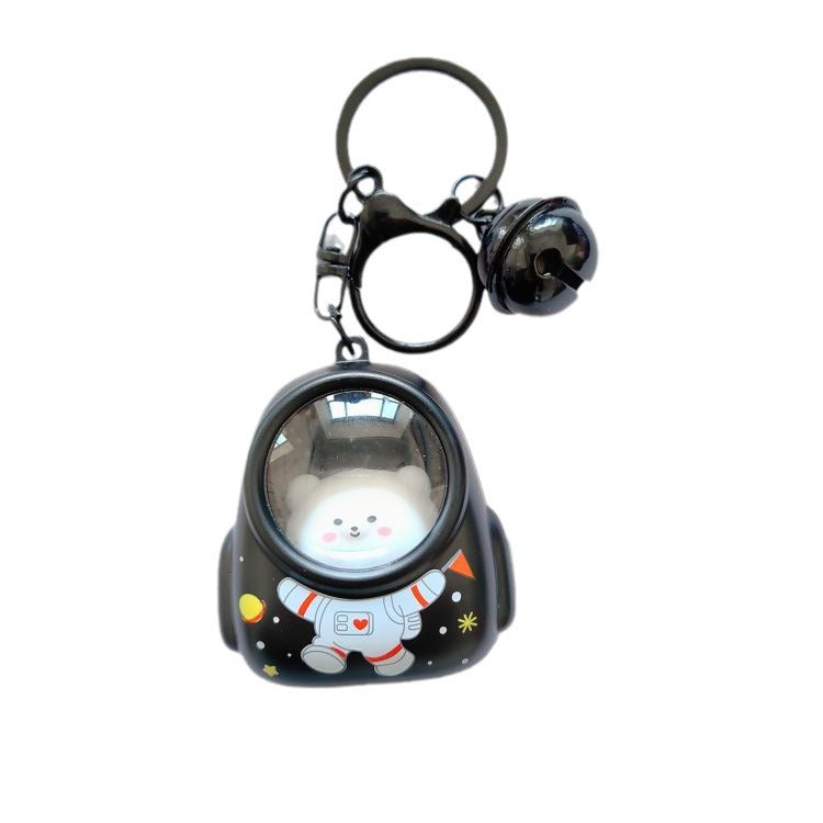 Cute Bear Backpack LED Night Light Keychain, Kawaii Bag Charm Pendant, Mini Atmosphere Light Key Ring, Claw Machine Prize, Small Gift for Kids & Teens