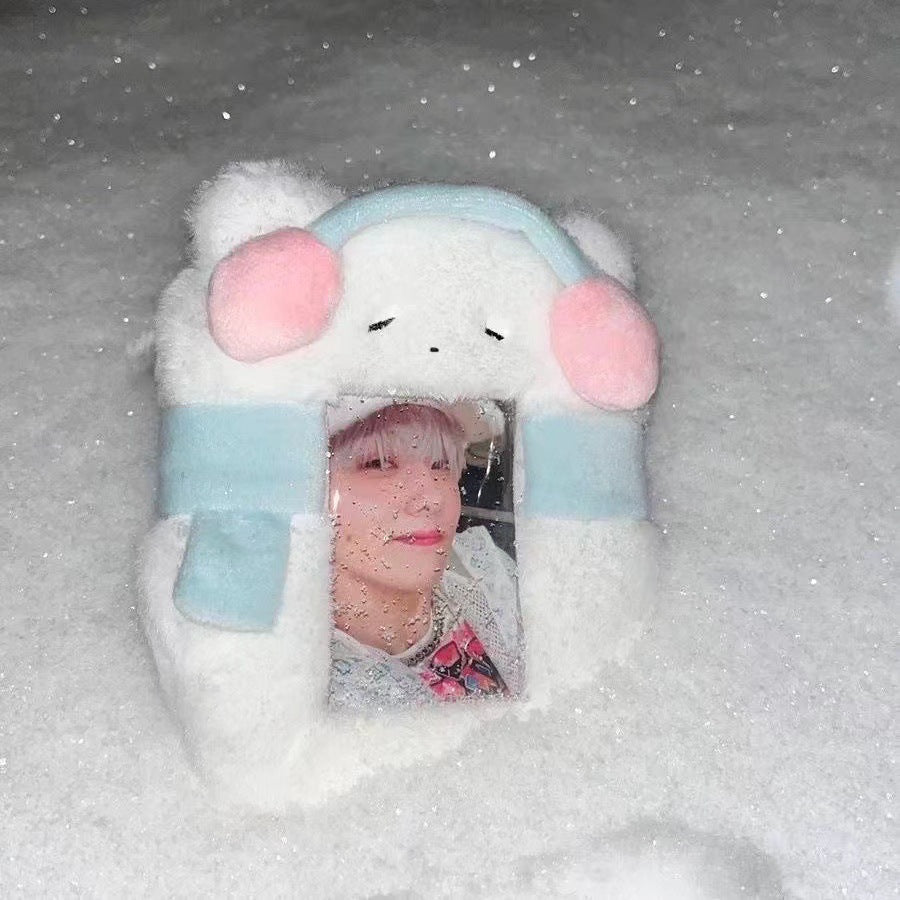 Burger puppy plush card cover 3 inch star chasing small card storage cover bag decorative pendant