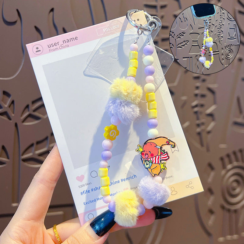 Handmade DIY Cute Star Figure Beaded Charm Strap, Universal Phone Lanyard Pendant, Car Keychain Ornament, Kawaii Doll Hanging Accessories for DIY Craft