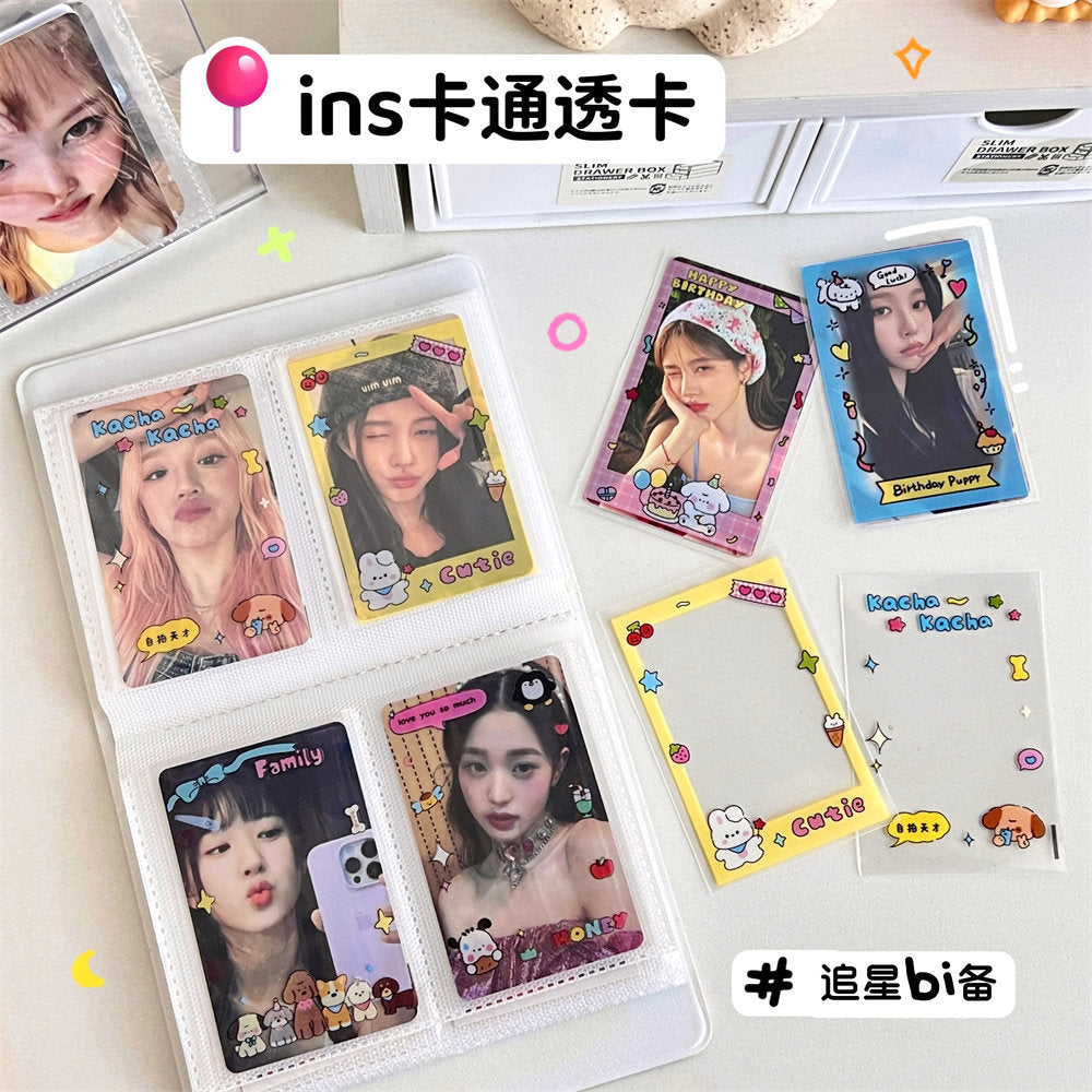 Cute Cartoon K-Pop Photocard Holder & Protective Sleeve, Kawaii Idol Photo Card Protector Film, Photocard Packaging Storage Bag for Teen Girls, Photocard Collection & Shipping Supplies