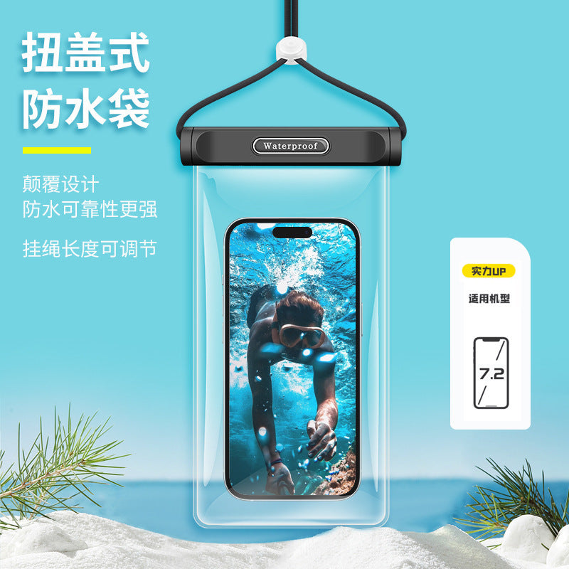 Triple fold mobile phone waterproof bag airbag swimming bath hot spring sealing protective cover diving cover touch screen drifting outer ** hair