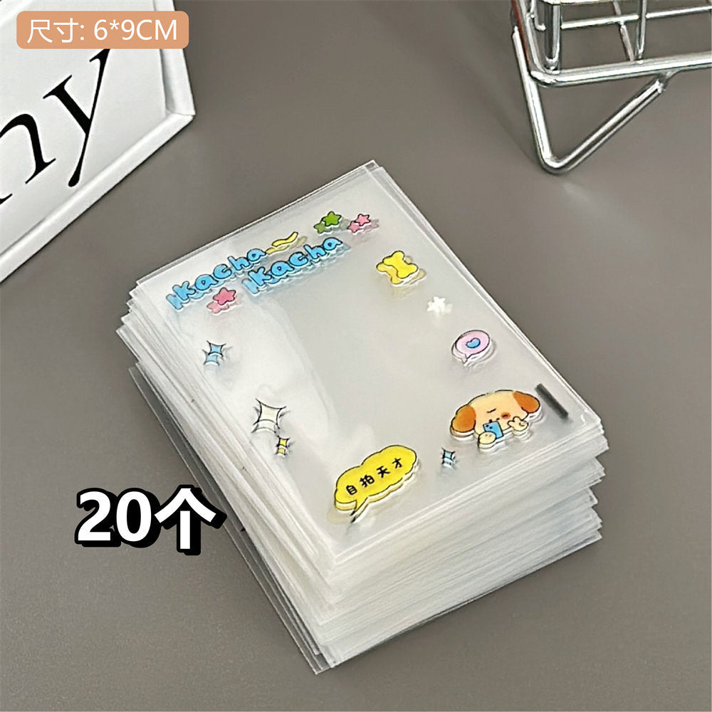 Cute Cartoon K-Pop Photocard Holder & Protective Sleeve, Kawaii Idol Photo Card Protector Film, Photocard Packaging Storage Bag for Teen Girls, Photocard Collection & Shipping Supplies
