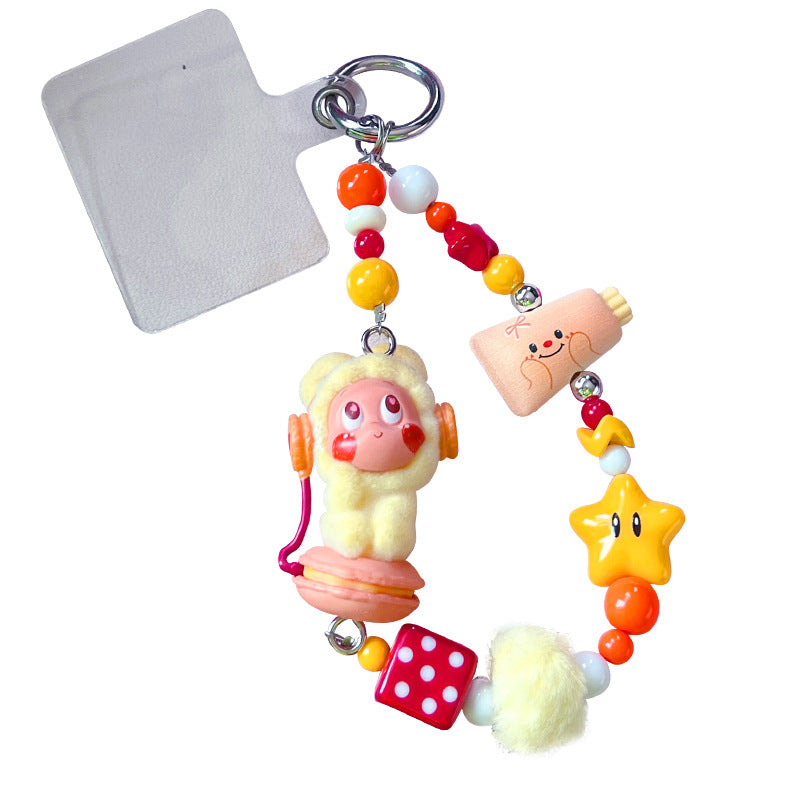 Handmade DIY Cute Star Figure Beaded Charm Strap, Universal Phone Lanyard Pendant, Car Keychain Ornament, Kawaii Doll Hanging Accessories for DIY Craft
