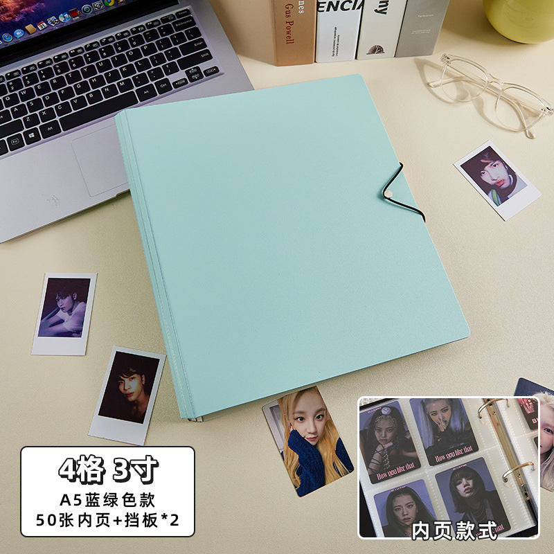 Large Capacity A4 K-Pop Photocard Binder, Refillable 9 Pocket & 4 Pocket Ring Bound Card Album, DIY Scrapbook Photo Album with Sturdy Cover & Divider Boards for Instax Polaroid Photos, Trading Card Collection