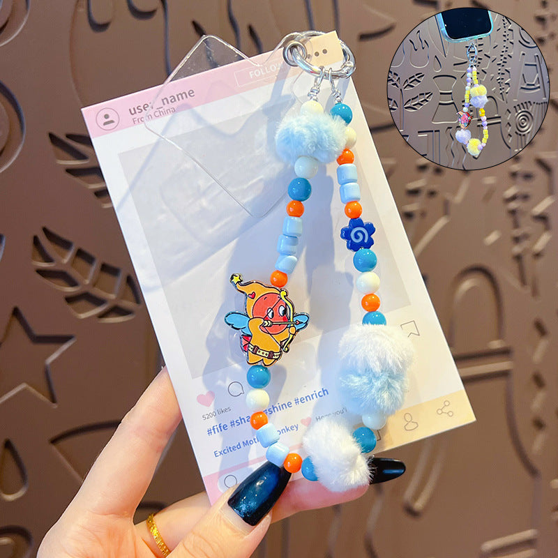 Handmade DIY Cute Star Figure Beaded Charm Strap, Universal Phone Lanyard Pendant, Car Keychain Ornament, Kawaii Doll Hanging Accessories for DIY Craft