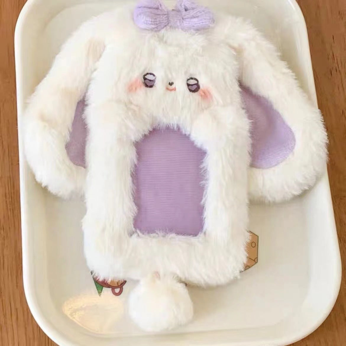 Burger puppy plush card cover 3 inch star chasing small card storage cover bag decorative pendant