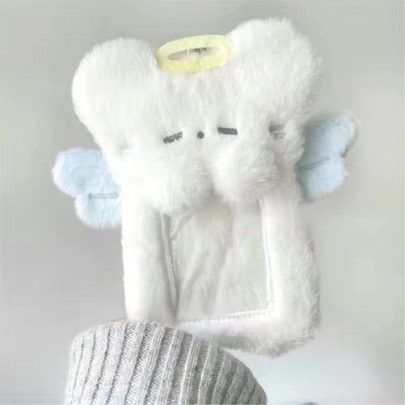 Burger puppy plush card cover 3 inch star chasing small card storage cover bag decorative pendant