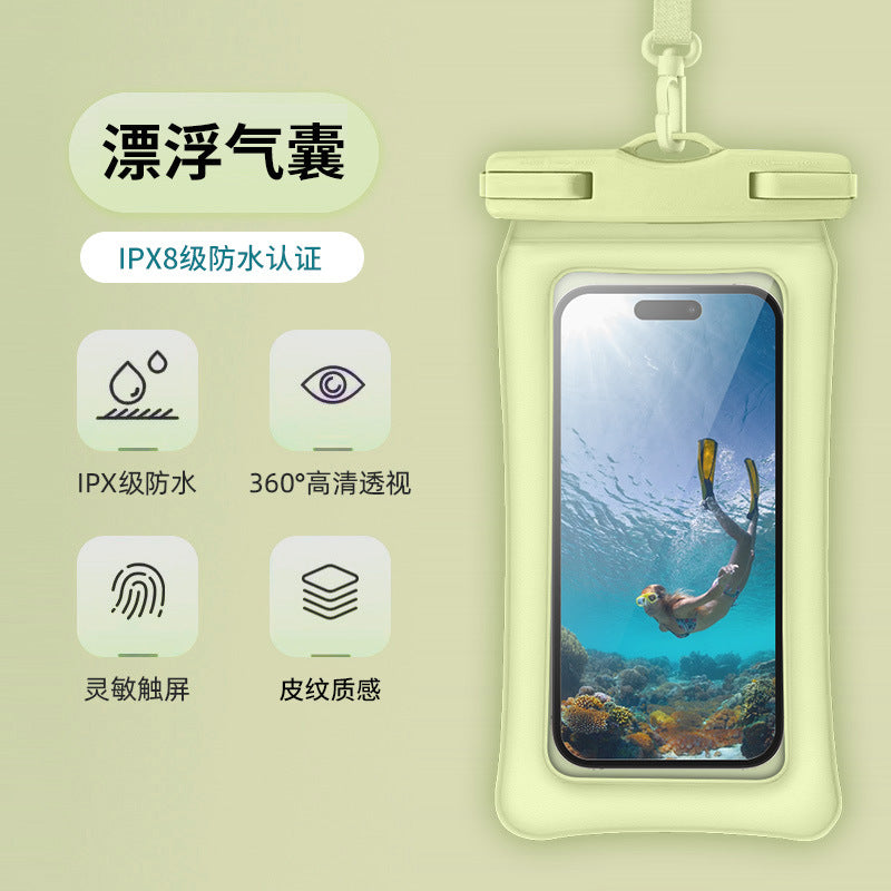 Triple fold mobile phone waterproof bag airbag swimming bath hot spring sealing protective cover diving cover touch screen drifting outer ** hair